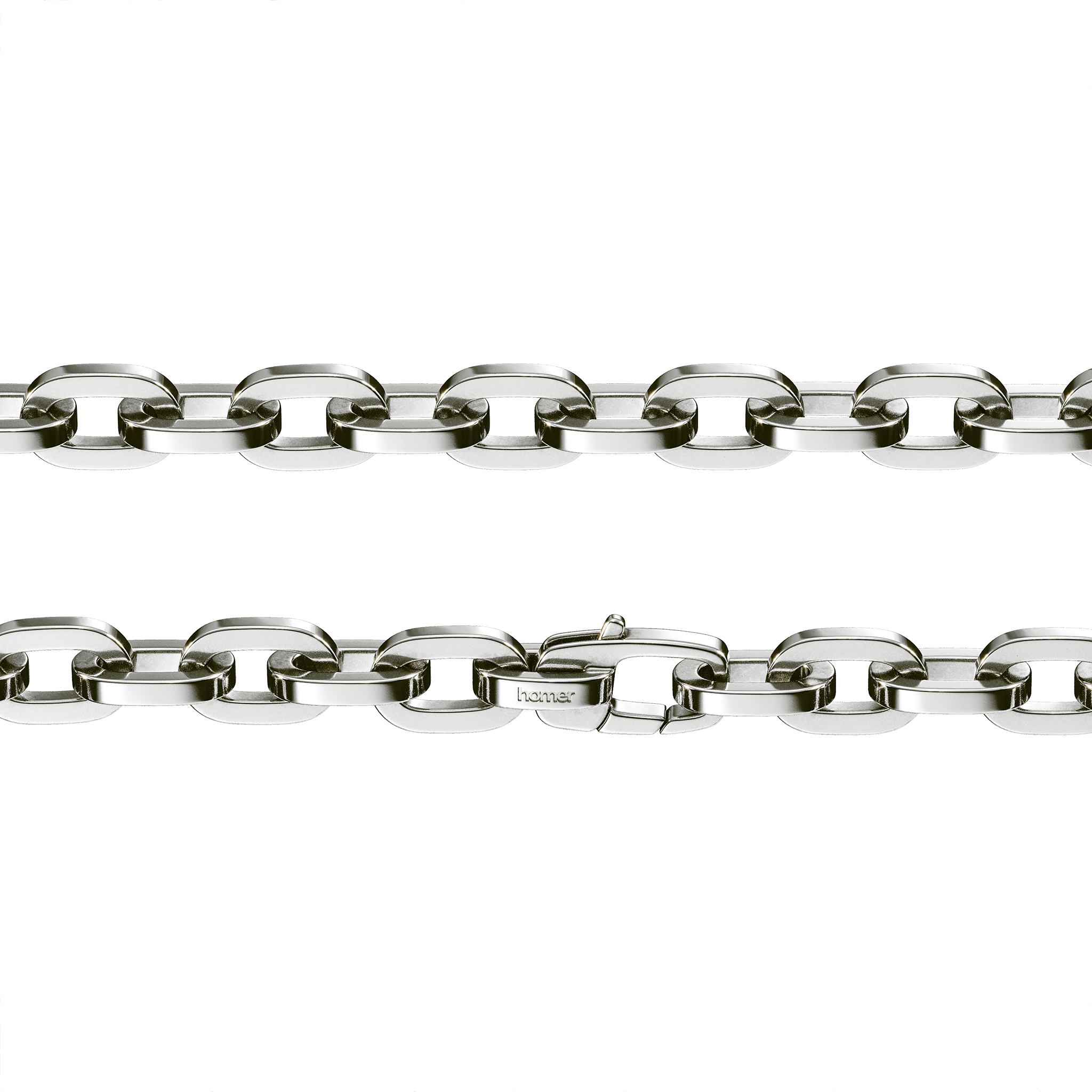 A detail of Square Cable Chain XL in Silver